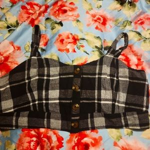 American eagle plaid crop top